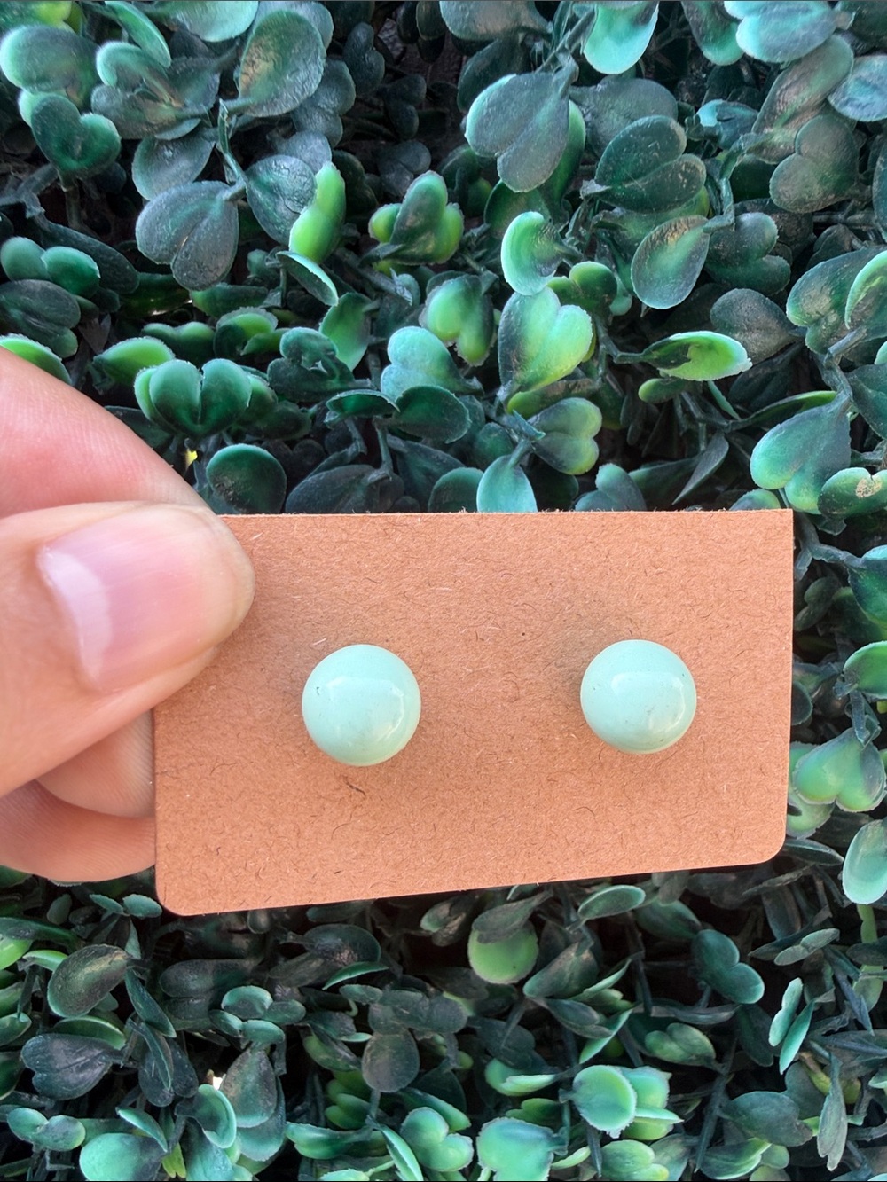 Mint Green Round Stud Earrings – Women Jewelry
